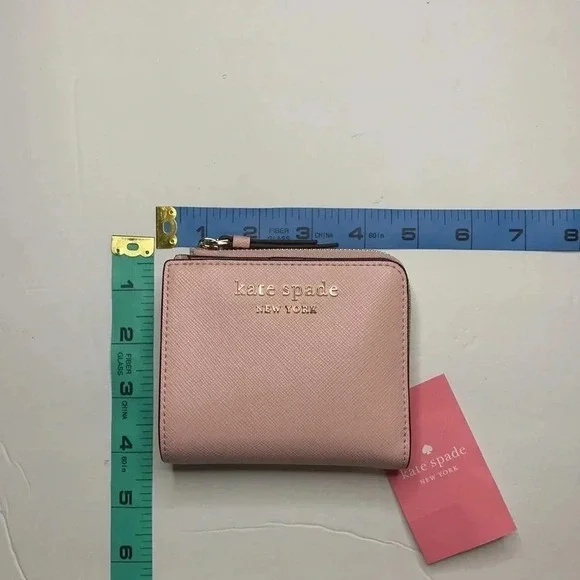 Kate Spade Wallet Saffiano Leather Crepe Pink New - Picture 11 of 12